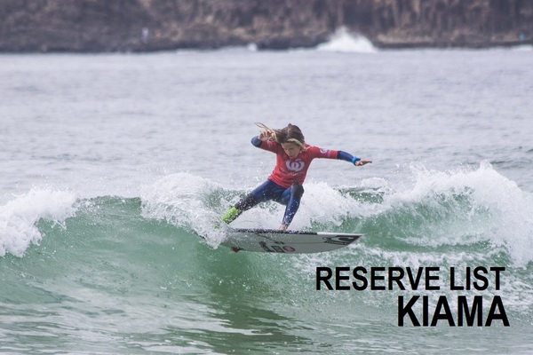 Woolworths Surfer Groms Comps 2018/19 - Kiama - RESERVE LIST