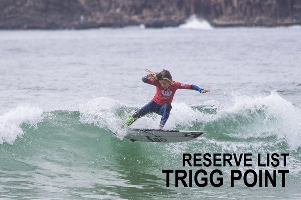 Woolworths Surfer Groms Comps 2018/19 - Trigg Point - RESERVE LIST
