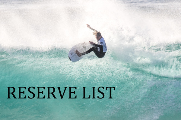 RESERVE LIST for the 2019 Billabong Occy's Grom Comp