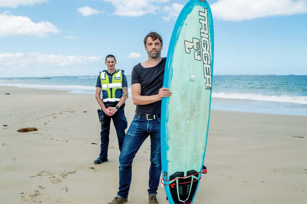 Kieran Kellet and Leading Senior Constable Daniel Crisp Hastings Police